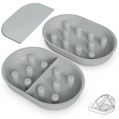 Baofum Pet Feeder in 2+1 Pack, Gray Bowls