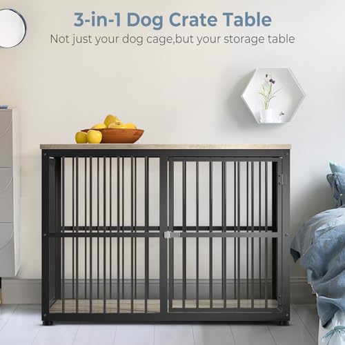 Lyromix Animal Cage in 43.3"L x 29.9"W x 33.1"H, Ancient gray