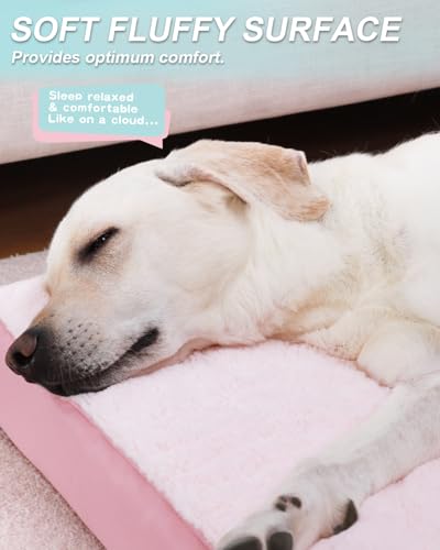 KSIIA Pet Bed Mat in 35.0"L x 22.0"W x 3.0"Th, Pink