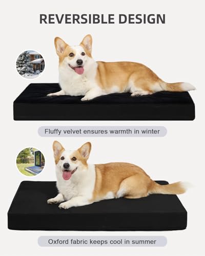 KSIIA Pet Bed Mat in 23.0"L x 17.0"W x 3.0"Th, Black