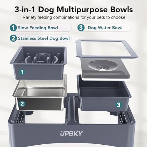 UPSKY Pet Feeder in F-3 in 1 Blue