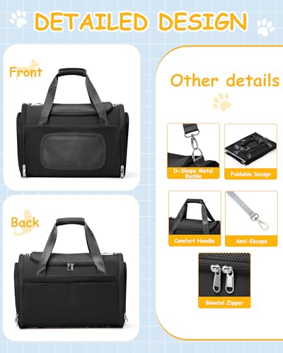 WEPLAN Animal Carrier in 17.9"L x 11.8"W x 12.9"H, Black