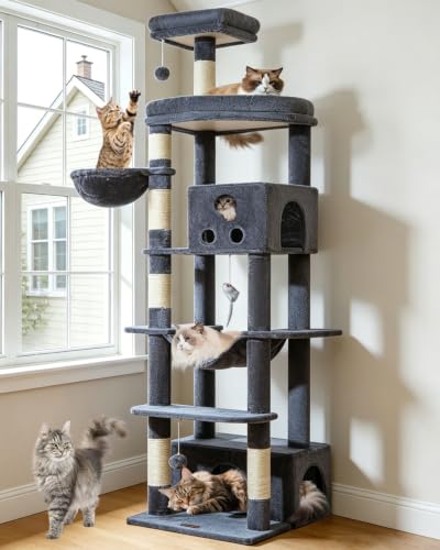 Taoqimiao Pet Activity Structure in 79 inch, Smoky Gray