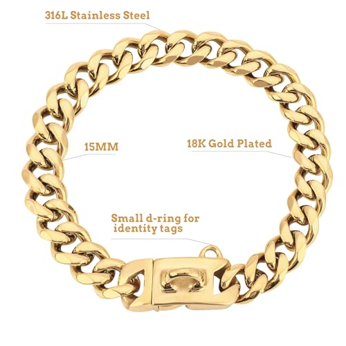 BAOBOTE Animal Collar in 12"(for 10"-11" Neck), Gold