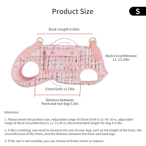wakytu Animal Harness in Small(4-8 LBS), 2.0 Pink
