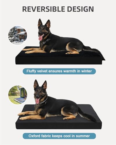 KSIIA Pet Bed Mat in 41.0"L x 27.0"W x 3.0"Th, Black