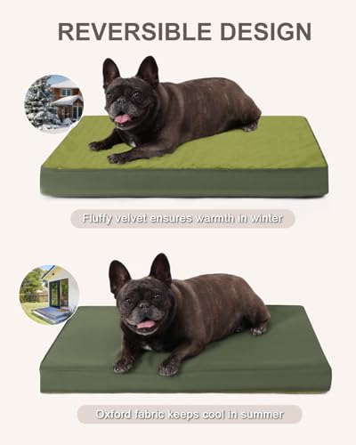 KSIIA Pet Bed Mat in 23.0"L x 17.0"W x 3.0"Th, Green