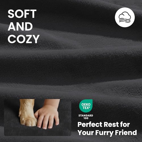 OhGeni Pet Bed Mat in 41" x 28" x 4" (For Crate), 03-Black
