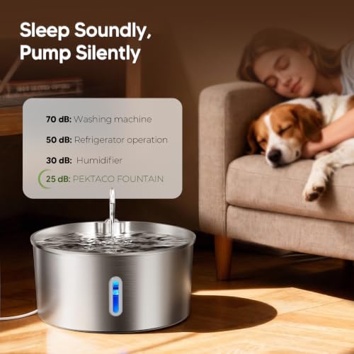 PEKTACO Animal Water Dispenser in silvery