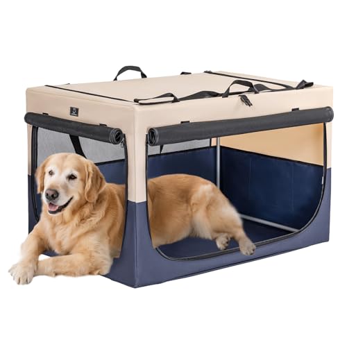 A 4 Pet Animal Cage in 40.0"L x 25.0"W x 25.0"H, Blue+Beige