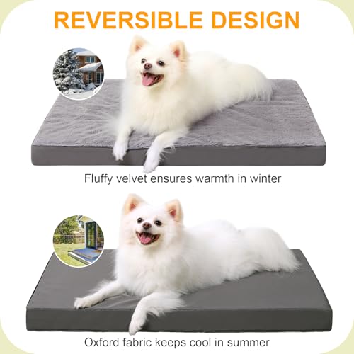 KSIIA Pet Bed Mat in 23.0"L x 17.0"W x 3.0"Th, Dark Grey