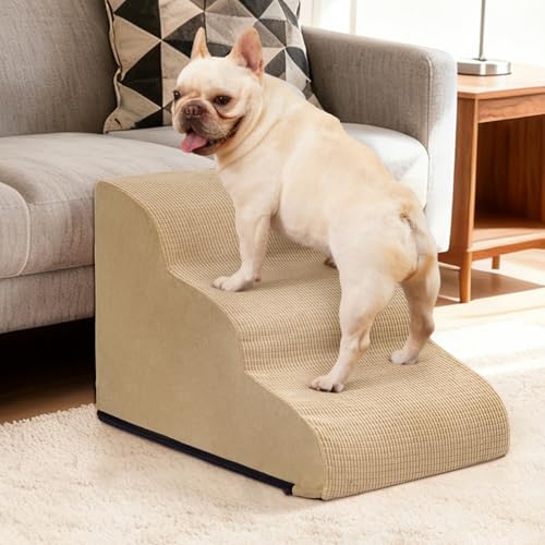 aodisman Animal Stair in Standard 3-Step 15.7"H, Khaki