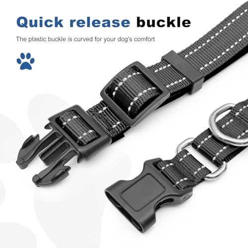 GDLKPS Animal Collar in XS:3/4" Wide for 11.5"-13.5" Neck, Black