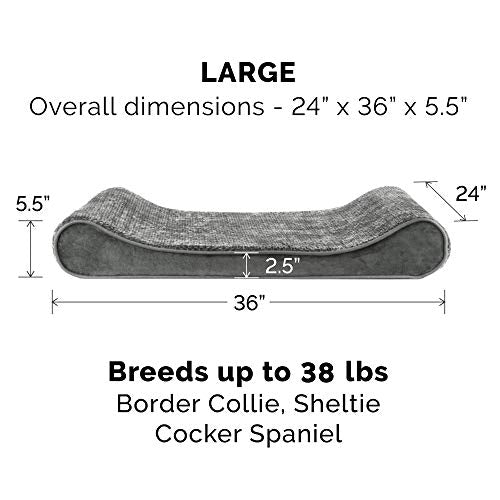 Furhaven Pet Bed Mat in Large, Minky Plush & Velvet (Gray)
