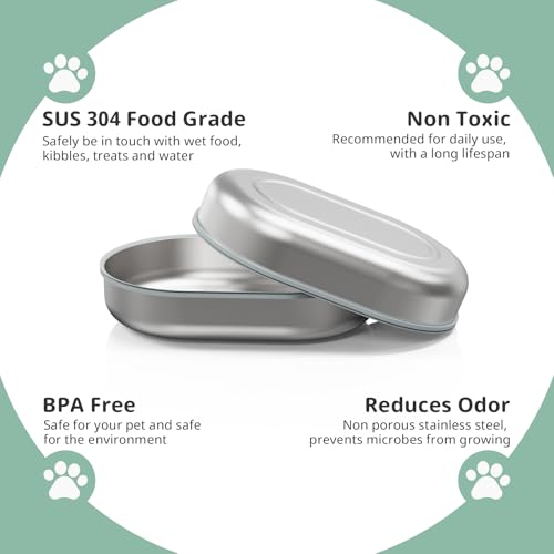 Baofum Pet Feeder in Silver Bowls