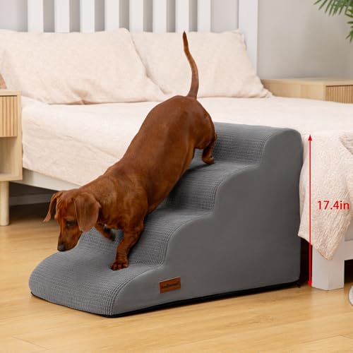 aodisman Animal Stair in Standard 4-Step 17.4"H, Grey