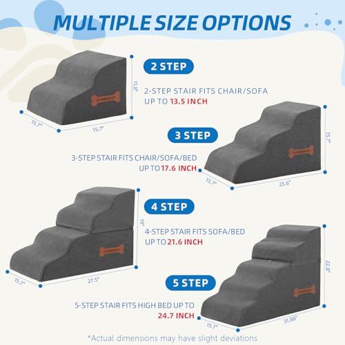 Nordjager Animal Stair in 15.7"D x 15.7"W x 11.8"H, Dark Grey