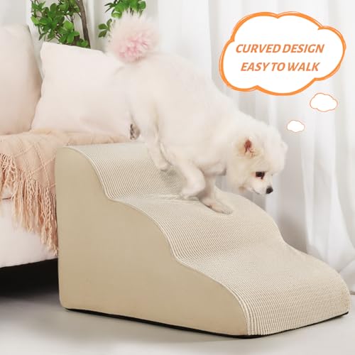 aodisman Animal Stair in Standard 3-Step 15.7"H, Beige