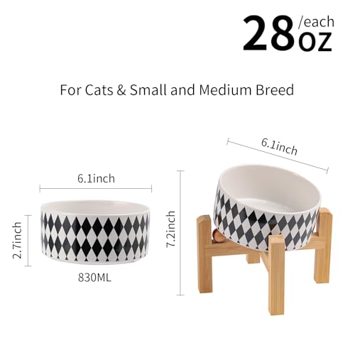 DJJJOOYS Pet Feeder in Slanted Small Dog Bowl, Black Chestnut