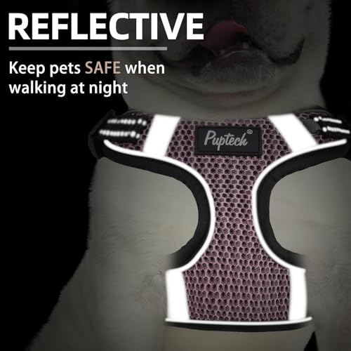 PUPTECK Animal Harness in S (13-17lbs, Chest 15"-18"), #1 LightPink(Breathable Mesh)