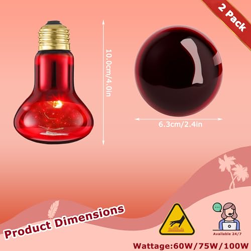 HARTOMPET Light Bulb in 60W - 2.5", Red