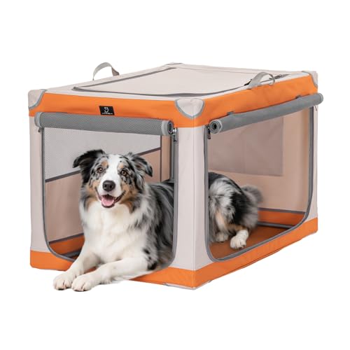 A 4 Pet Animal Cage in 36.0"L x 24.0"W x 23.0"H, Orange+Beige