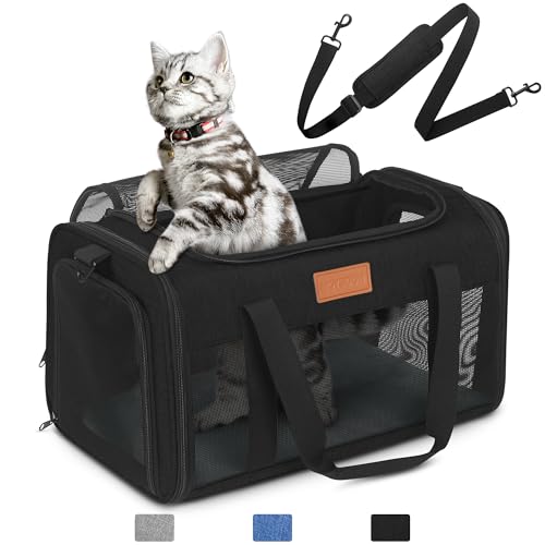 Petux Animal Carrier in 17.0"L x 11.0"W x 9.5"H, Black