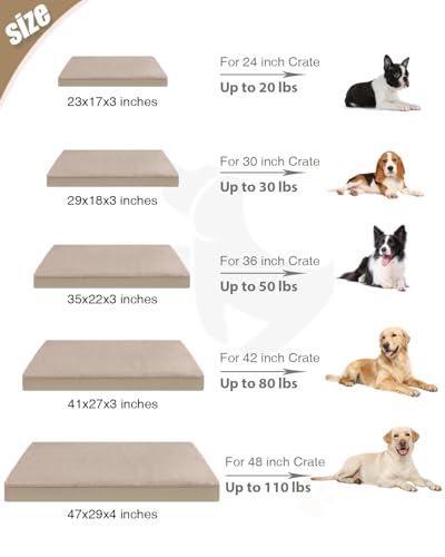 KSIIA Pet Bed Mat in 23.0"L x 17.0"W x 3.0"Th, Khaki
