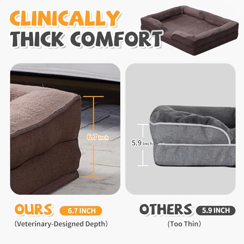 Makigued Pet Bed Mat in 42"L x 32"W x 6.7"Th, Dark Brown
