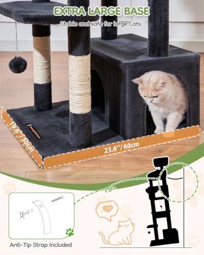 Taoqimiao Pet Activity Structure in 79 inch, Smoky Gray