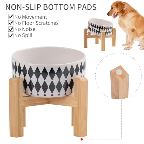 DJJJOOYS Pet Feeder in Slanted Small Dog Bowl, Black Chestnut