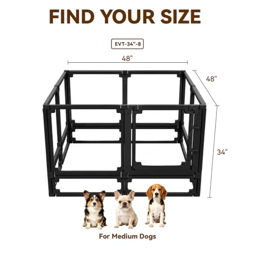 EVOTAILS Pet Playpen in 34", Black