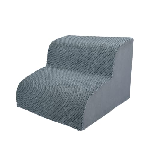 Yukfona Animal Stair in 2-Step (15.8"D x 15.8"W x 11.8"H), Grey