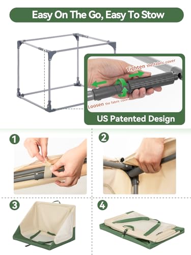 A 4 Pet Animal Cage in 30.0"L x 20.0"W x 19.0"H, Green+Beige