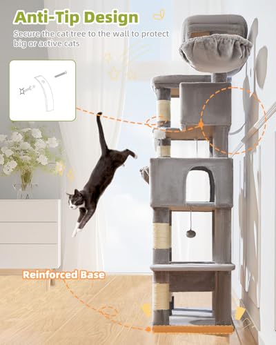 Taoqimiao Pet Activity Structure in 76 inch, Light Gray