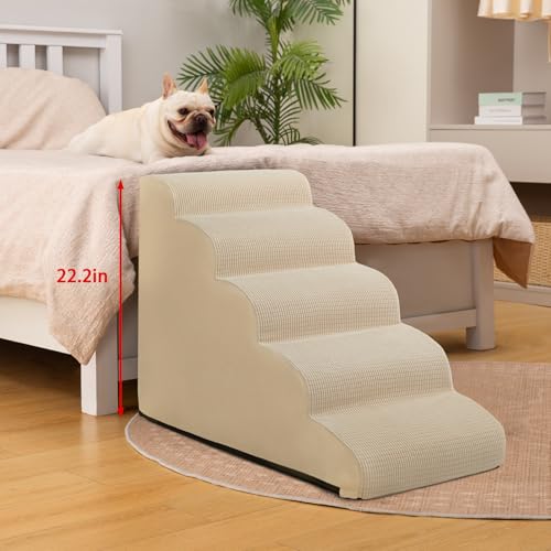 aodisman Animal Stair in Standard 5-Step 22.2"H, Beige
