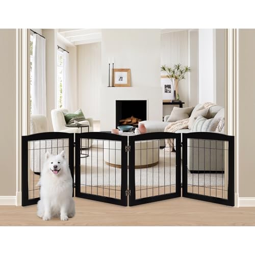 LZRS Temporary Gate in 24"Height-4 Panel, Black