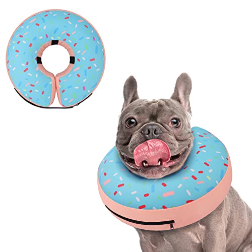 Supet Animal Recovery Collar Cone in S(Neck 7"-9.5"), Donut Blue