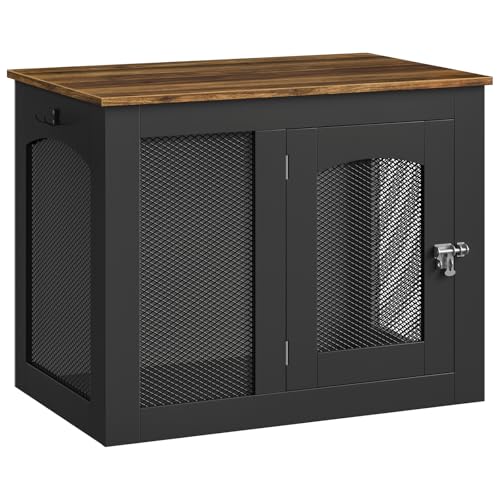 CHOEZON Animal Cage in 30.1"L x 13.2"W x 23.8"H, Black and Walnut