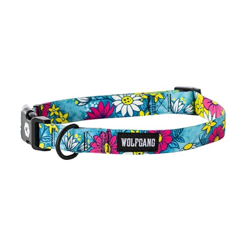 Wolfgang Man & Beast Animal Collar in Small (5/8 Inch x 8-12 Inch), LazyDaisy Print
