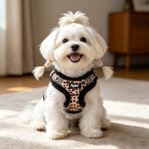 PUPTECK Animal Harness in XS (9-13lbs, Chest 14"-16"), #3 Brown(Plush Leopard Print)