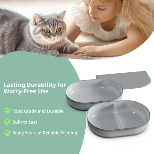 Baofum Pet Feeder in 2+1 Pack, Grey Bowls
