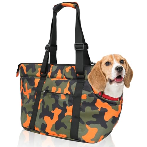 DELTAMANN Animal Carrier in 13.8"L x 5.0"W x 9.5"H, Camouflage Orange