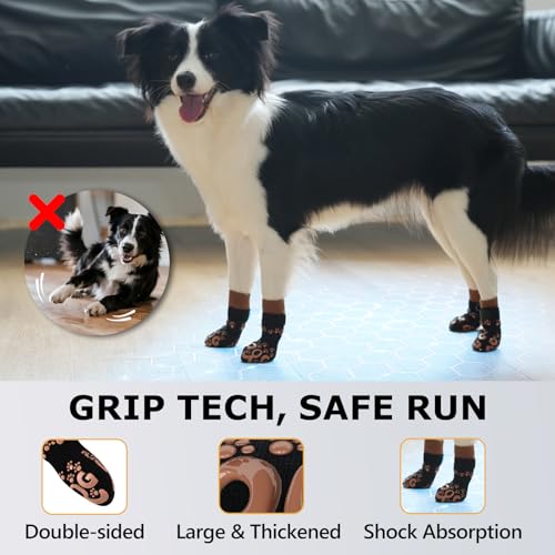 ROUWINNE Paw Hoof Protector in XS(Pack of 4), Black and Caramel