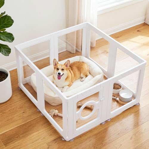 JEKO&JEKO Pet Playpen in Medium, White