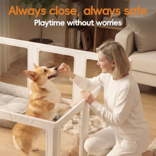 JEKO&JEKO Pet Playpen in Medium, White