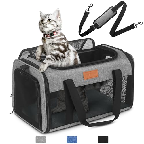 Petux Animal Carrier in 17.0"L x 11.0"W x 9.5"H, Grey