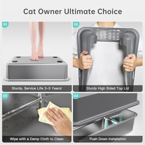 WoofiGo Litter Box in X-Large, 25-Mid Grey