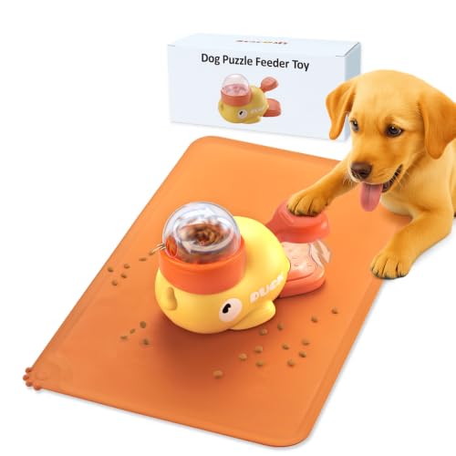 Star&Mi Pet Feeder in Duck-Yellow With Mat