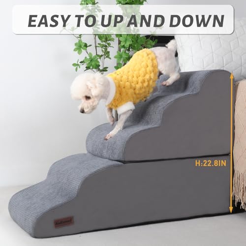 aodisman Animal Stair in Split Design 5-Step 22.8"H, Grey